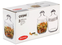 Банки стеклянные со стеклянными крышками набор Cesni 3шт. 0,5л Pasabahce Бор 97424