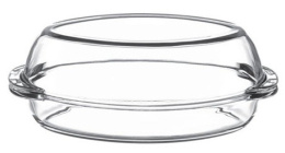 Утятница стеклянная жаропрочная овальная с крышкой 1,8л + 2,25л 34х19,5х12см, в коробке Borcam 59062