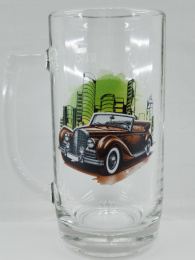 Кружка для пива стеклянная 330мл Ретро, в ассортименте, в п/у Gid Glass D1485/12ch