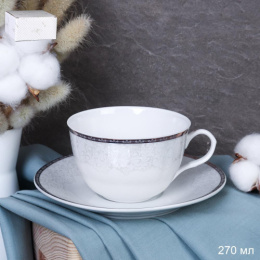 Чайная пара фарфоровая 270мл Нежность (тонкостенный), в п/у White Lily 699287