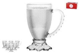 Кружки стеклянные набор 6шт. 220мл, в п/у Коралл 5410