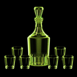 Набор стеклянный  7 предметов (графин - штоф + 6 стопок) Олива, в п/у Декостек 1430-Н7