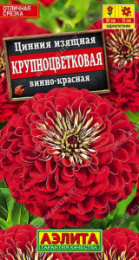 Цинния Крупноцветковая винно-красная 0,3г цветной пакет Аэлита