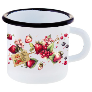 Кружка эмалированная 0,4л с декором Ягодки Appetite 1с2с