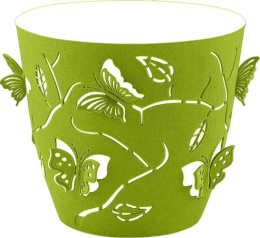 Горшок для цветов пластиковый Butterflies со вставкой 5,3л d-22,5см зеленое яблоко Plast Team PT401410050