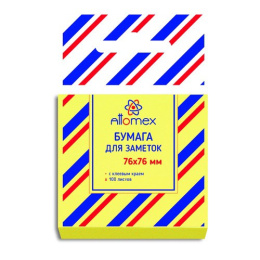 Блок самоклеящийся 76х76 желтый 100 листов Attomex 2010004