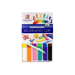 Пластилин 12 цветов Луч Классика, со стеком 7С 331-08*