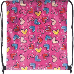 Сумка для обуви Attomex 35х40см Цветные сердечки на розовом фоне 7040866