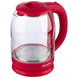 Чайник электрический 1,8л 1500Вт, МА-007, стеклянный, диск, вишневый Матрена 105226