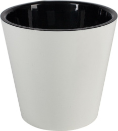 Горшок для цветов пластиковый London со вставкой  3,3л d-19см белый InGreen IG770210048
