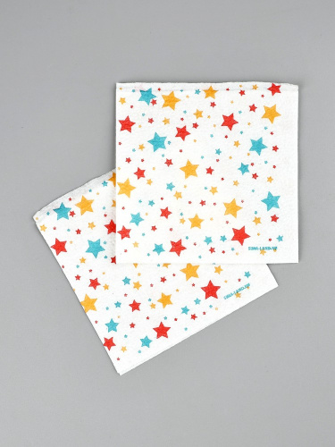 Салфетки бумажные  50шт. 24х24см однослойные Звезды Страна Карнавалия 10892632