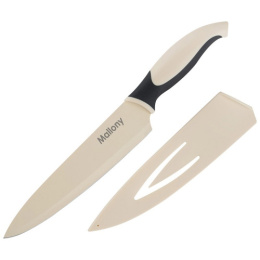 Нож стальной Arno 200мм с покрытием non-stick, пластиковая ручка, поварской, в ножнах Mallony 107138