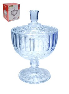 Сахарница стеклянная  95х140мм на ножке, в п/у 103650