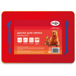 Дощечка для пластилина А4 Гамма с 2 стеками, пластик, красный 338356, 21122025