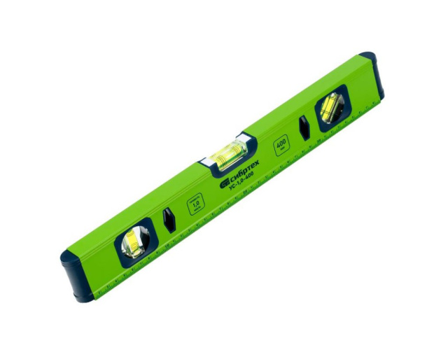 Уровень  400мм алюминиевый с 3 глазками фрезерованный Сибртех 34100