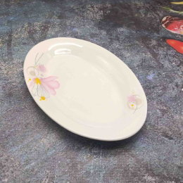 Блюдо фарфоровое овальное 250мм белое с узором Нежность Радужный Дом РД85295