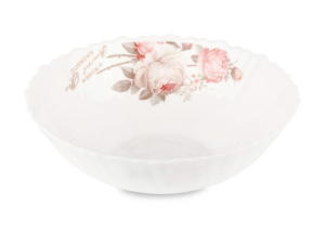 Салатник стеклокерамический 175мм/600мл Розочка Фокус 6916н-сч7