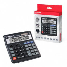 Калькулятор ErichKrause 16 разрядов, черный DC-416,40416