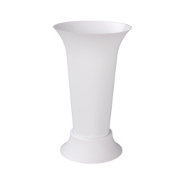 Ваза для цветов пластиковая с поддоном d-18,5см h-31см 3л, белый Альтернатива М5350