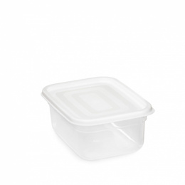 Контейнер для СВЧ пластиковый 0,40л прямоугольный Матрешка, белый Альтернатива М9176