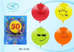 Шар панч болл цветные, ассорти, Смайлики МС-4199