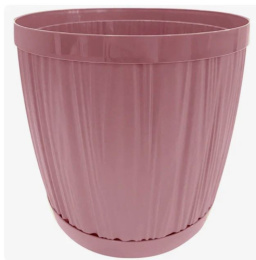 Горшок для цветов пластиковый Barcelona с поддоном 6,5л 24х24х21,2см морозная слива InGreen IG623110053