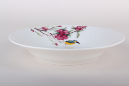 Тарелка фарфоровая глубокая 200мм/450мл Магнолия Коралл ZX2311-8SP