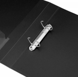 Папка на 2-х кольцах Бюрократ 0,8мм, корешок 40мм, внутренний карман, черная -0840/2DBLCK