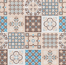 Коврик мерный в ванную комнату из ПВХ 1,3м х 15м Преображение Вилина 225PT-brown-blue