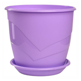 Горшок для цветов пластиковый Венеция с поддоном 3,1л d-19см h-17см лаванда 5plast 5PL0092