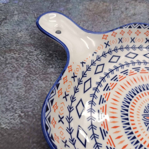 Блюдо керамическое фигурное 220мм Узор Радужный Дом РД84519