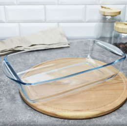 Форма для запекания стеклянная жаропрочная прямоугольная 34х19х7см Borcam 59007