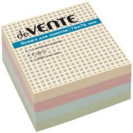 Блок самоклеящийся 76х76 4 цвета пастель 400 листов Devente 2010341