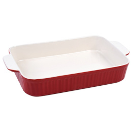 Форма для запекания керамическая жаропрочная прямоугольная 31,5х19х5,5см с ручками Flamenco, красный, в п/у Appetite CG-F2356-FL