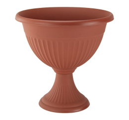 Вазон для цветов пластиковый Ливия низкий на ножке  7,0л d-31см h-33см терракотовый Idea М3206