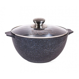 Казан алюминиевый литой с антиприг. покрытием Гранит Star 7,0л со стеклян. крышкой с металл. ручками, для плова Мечта 57803