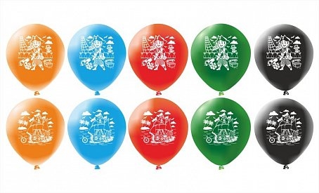 Шар шелк 30см Пиратский корабль Ч10276