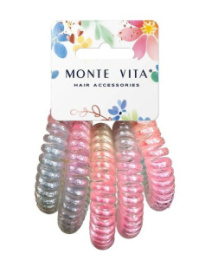 Резинки для волос Monte Vita набор   5шт. пружинка, 5см, цвета ассорти 458828