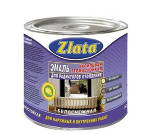 Эмаль акриловая для радиаторов термостойкая белоснежная  1,6кг Zlata