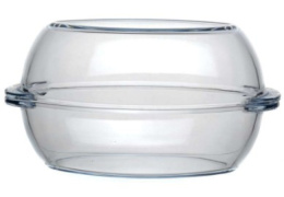 Утятница стеклянная жаропрочная овальная с крышкой 2,85л + 2,85л Borcam 59072
