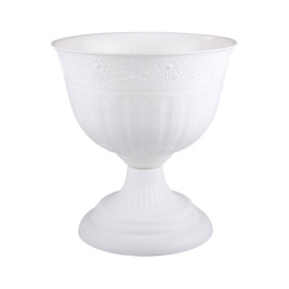 Вазон для цветов пластиковый Венеция на ножке 18л d-40см h-43,5см белый Альтернатива М3129