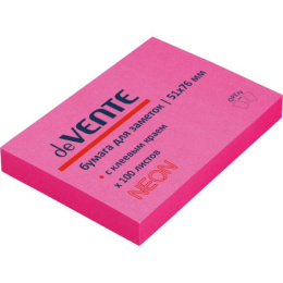 Блок самоклеящийся 76х51 малиновый неон 100 листов Devente 2010314