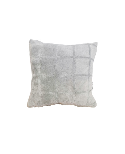 Подушка 40х40см фланель-холофайбер Клетка серая ДомВелл 